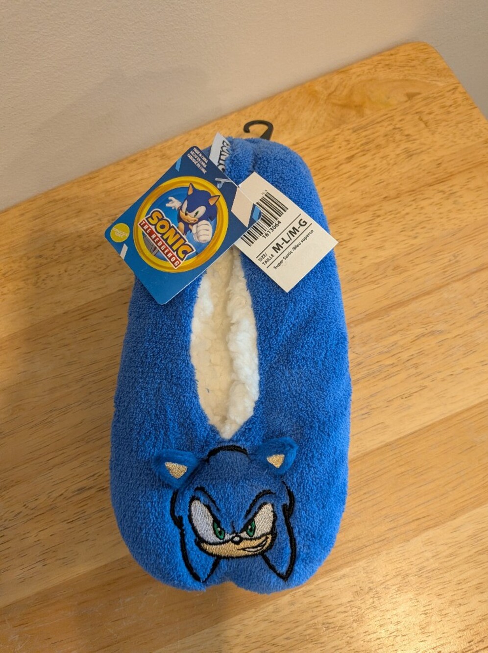 Sonic The Hedgehog Kids Blue Plush Slippers